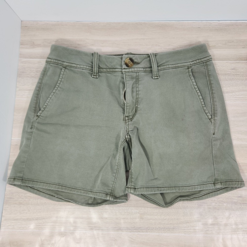 American Eagle Outfitters Women's Olive Green Midi Shorts Size 2
